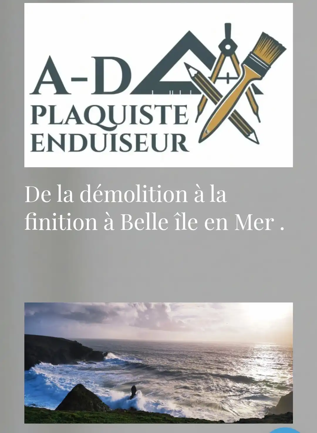 Logo Entreprise individuelle  A-D Plaquiste Enduiseur