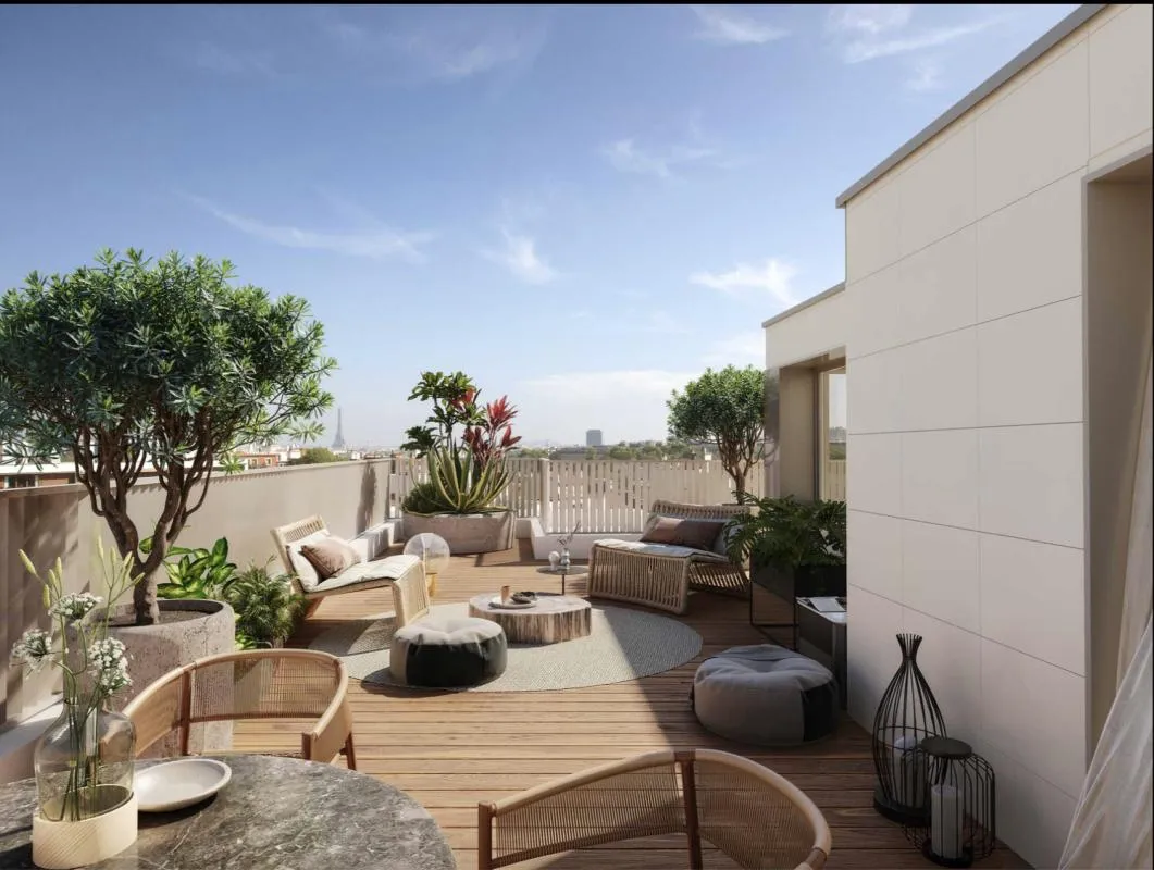 LIVRÉ ** RARE ET EXCEPTIONNEL APPARTEMENT DUPLEX AVEC TERRASSE DE 150M2 AU DERNIER ÉTAGE AVEC VUE DÉGAGÉE SUR PARIS+ 2 PARKINGS +CAVE**