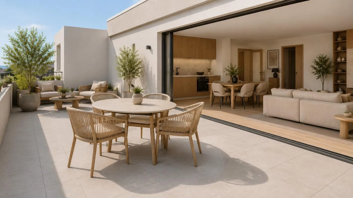 SUPERBE T3 AVEC TERRASSE + 2 BALCONS + 2 PARKINGS