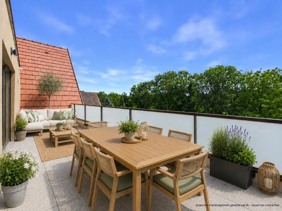 Magnifique ATTIQUE aux belles prestations avec 37 m2 de terr