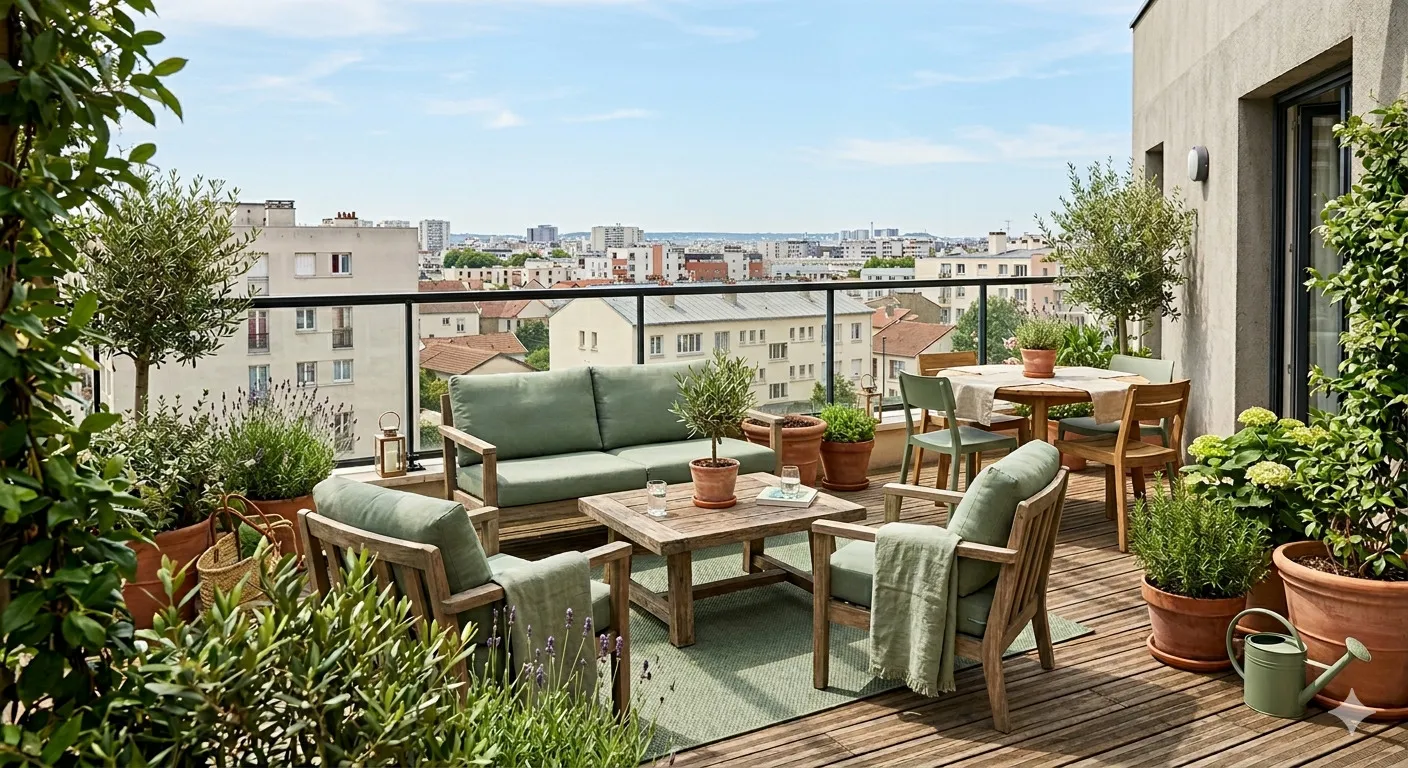 - BEAU T4 en DERNIER ETAGE avec TERRASSES, PARKINGS et CAVE -