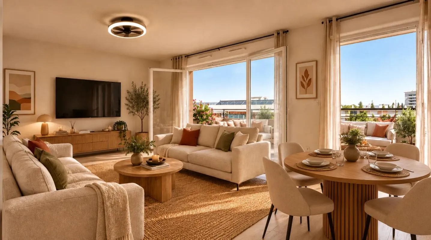T3 dernier étage, Terrasse, vue Notre-Dame de la Garde, parking, Le Cabot Marseille