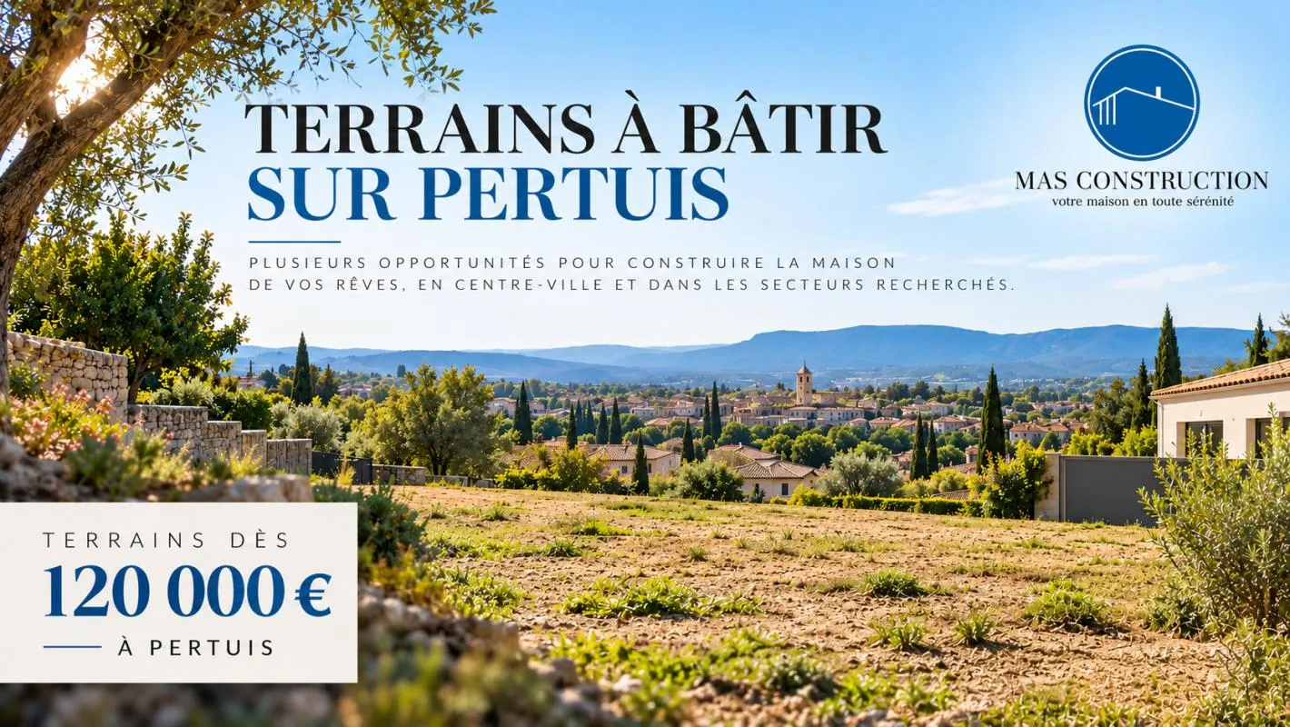 PERTUIS – PLUSIEURS TERRAINS À BÂTIR DÈS 120 000 €