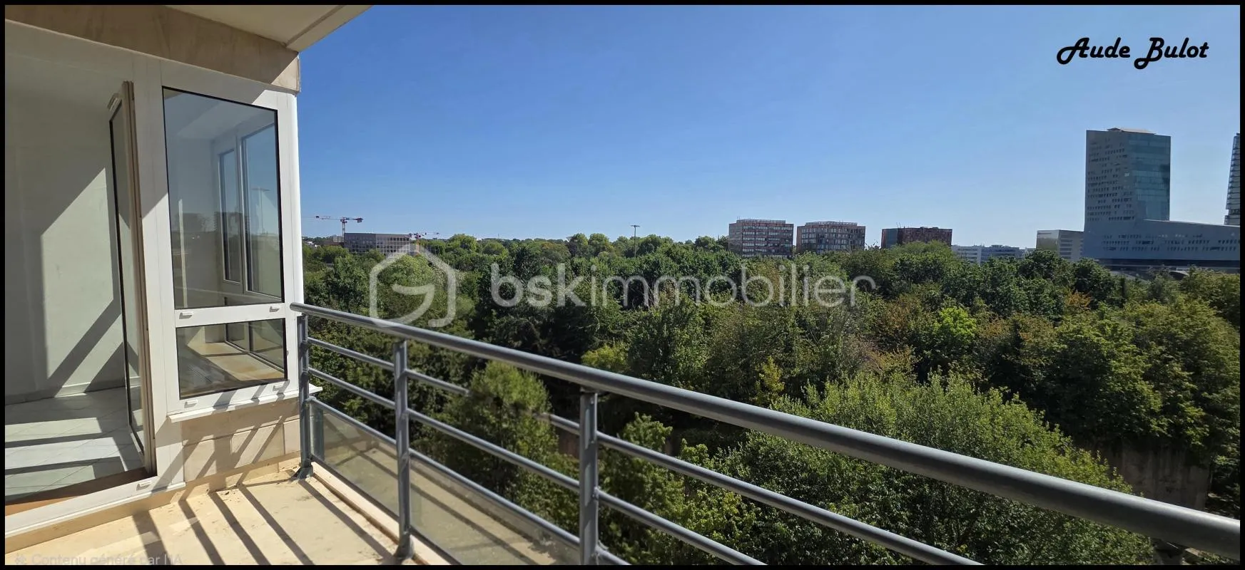 Lille – Quartier Euralille / Parc Matisse – Appartement T3 de 61 m² avec balcon, et vue dégagée