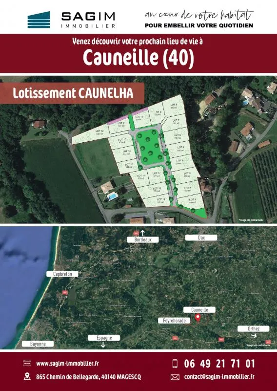 Terrain Cauneille 682 m² libre de constructeur