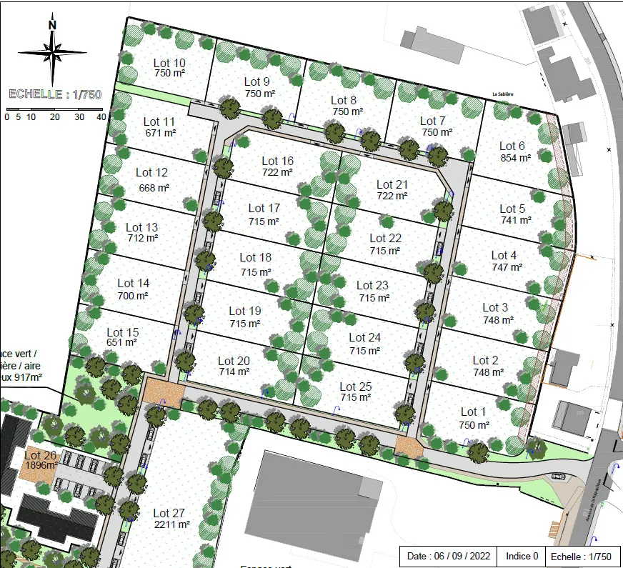 Terrain viabilisé Saugnac 715 m²