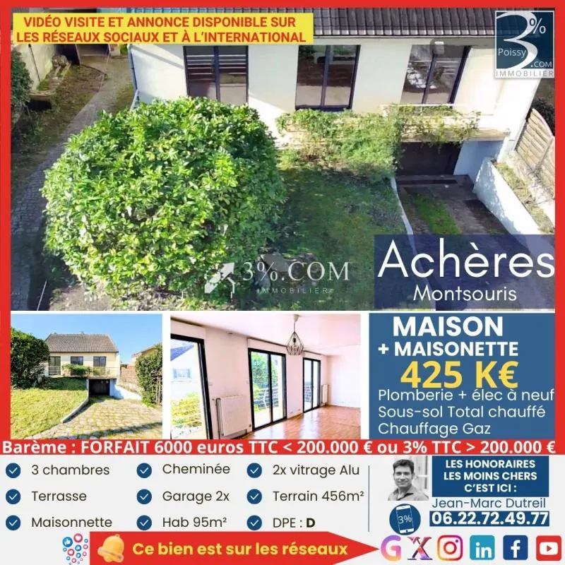 Maison rénovée avec sous sol total + garage + dépendances
