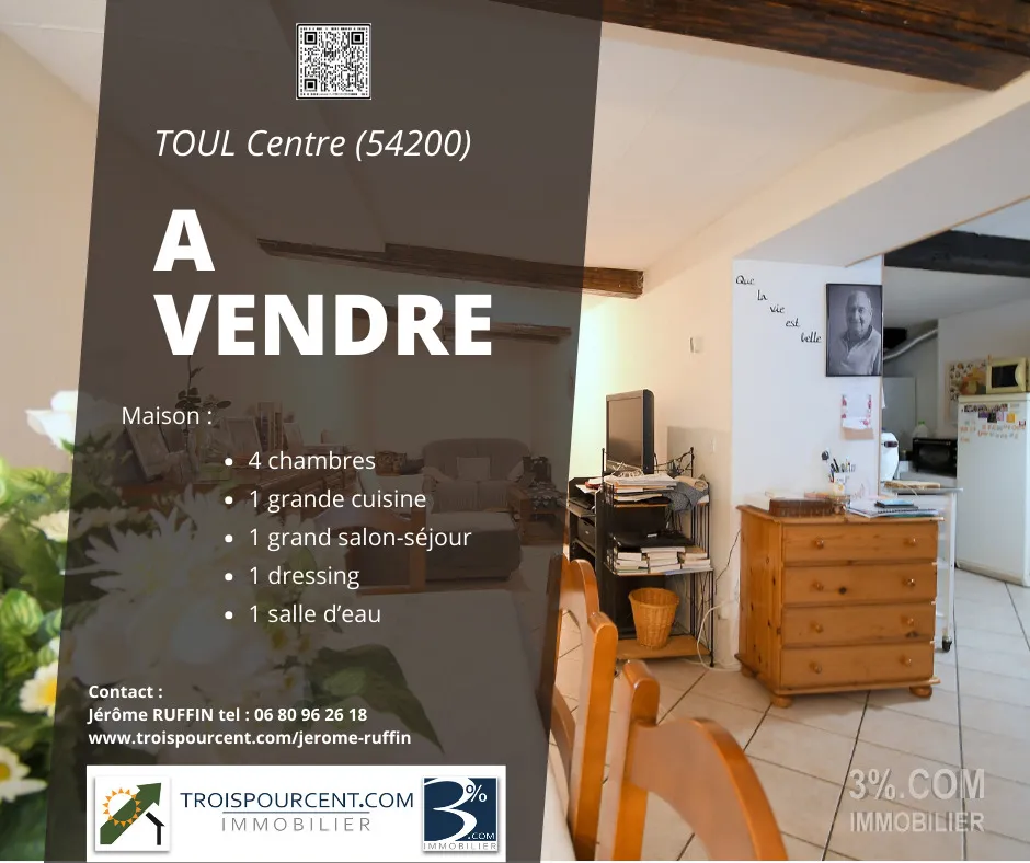 Maison de 150m2 avec 4 chambres, grand salon et cuisine au c