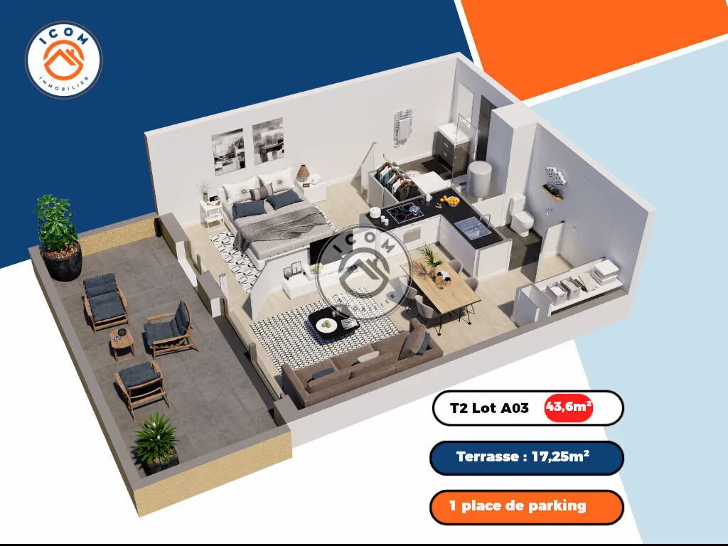 Appartement T2 avec parking