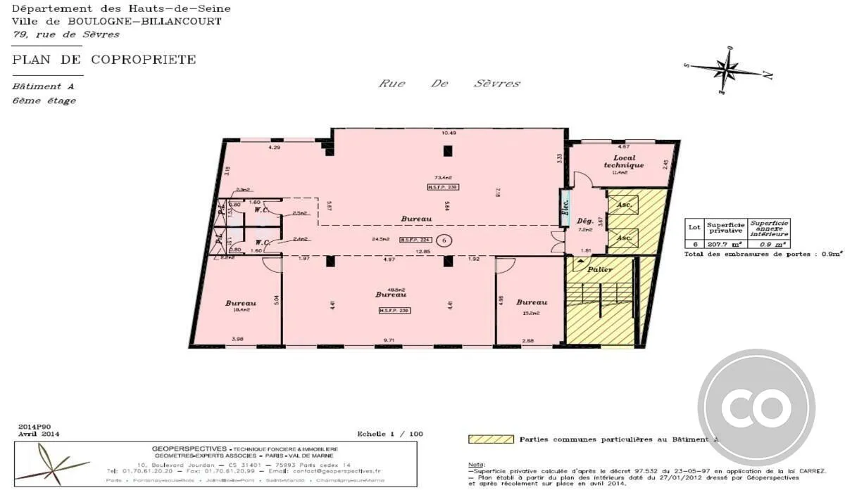 Bureaux 208m² à vendre à Boulogne Billancourt