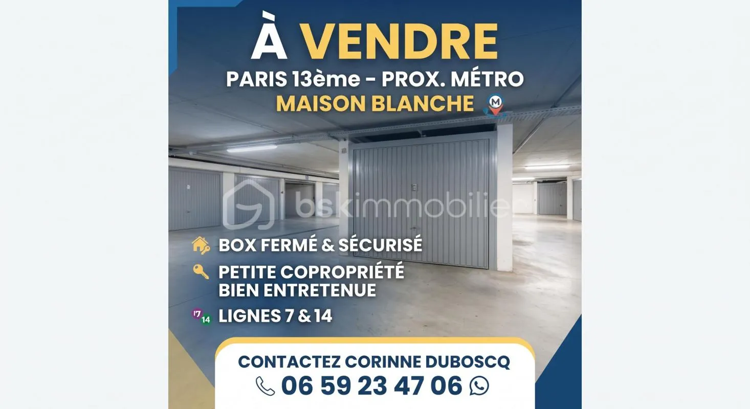 Maison Blanche - Dans une petite copropriété bien entretenue et sécurisé un box fermé à vendre