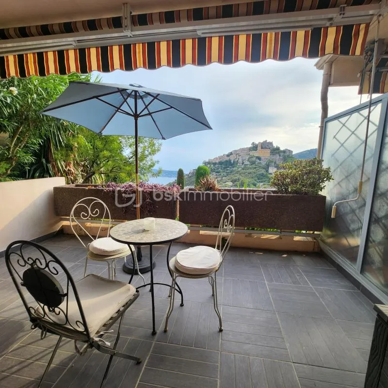 EZE-GRAND STUDIO 37 M2 - SPLENDIDE VUE MER - RARE À LA VENTE - 1 ER ÉTAGE - TERRASSE SUD - PISCINE - GARAGE EN SUS DU PRIX
