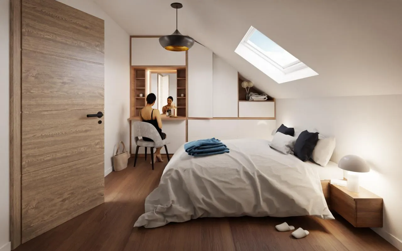Splendide duplex avec une grande terrasse dans une rue à sens unique très calme
