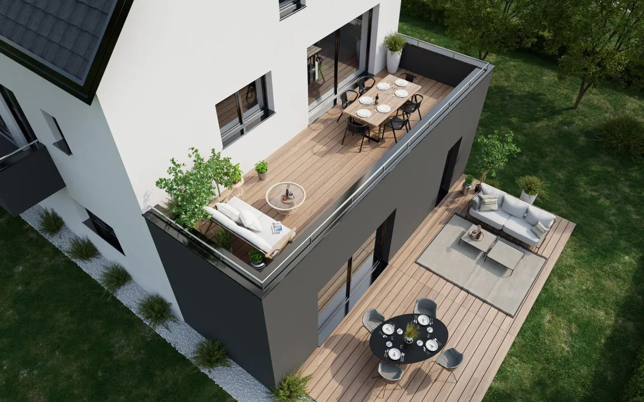 Splendide duplex avec une grande terrasse dans une rue à sens unique très calme