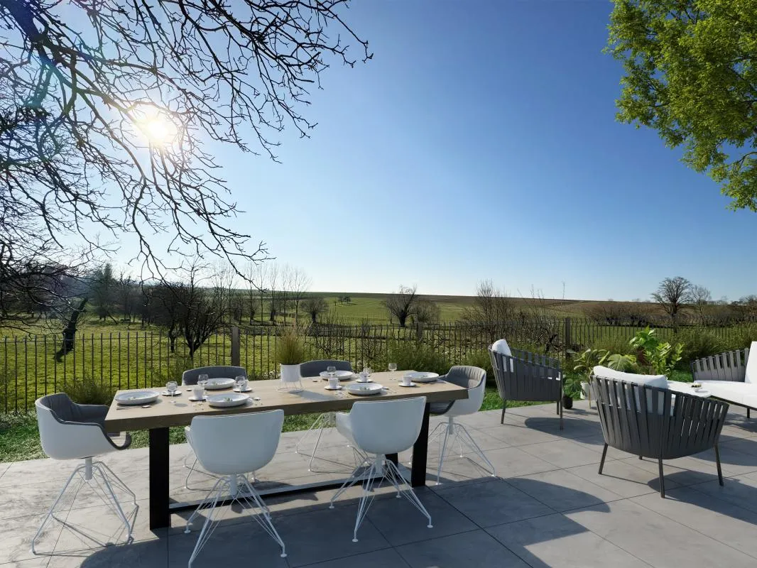 REZ-DE-JARDIN avec 3 chambres