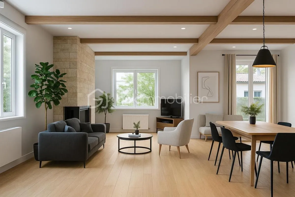 Maison T5 avec 2 chambres en RDC, garage et jardin arboré