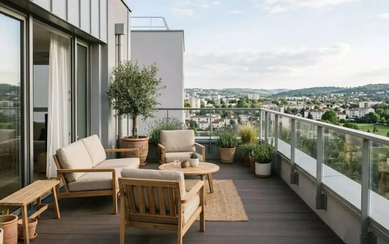 3 PIECES LUMINEUX AVEC BALCON