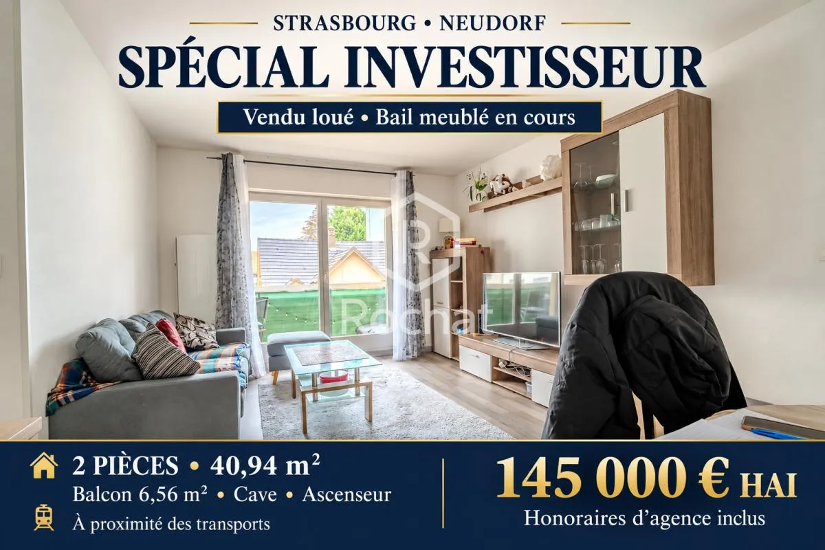 STRASBOURG NEUDORF -- SPÉCIAL INVESTISSEUR T2 AVEC BALCON, VE