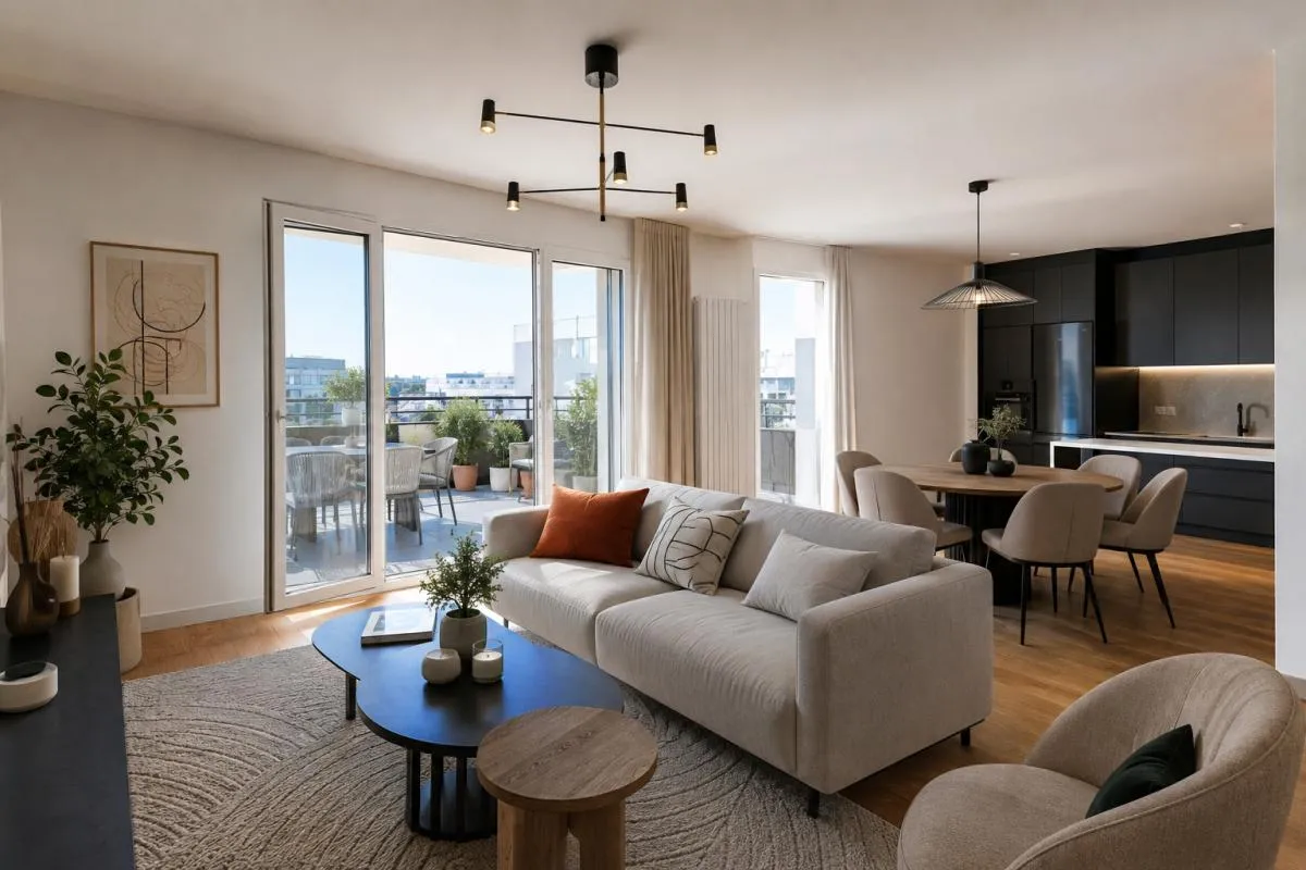 4 PIÈCES avec BELLE TERRASSE – 3ème ÉTAGE – AUX PORTES DE PARIS