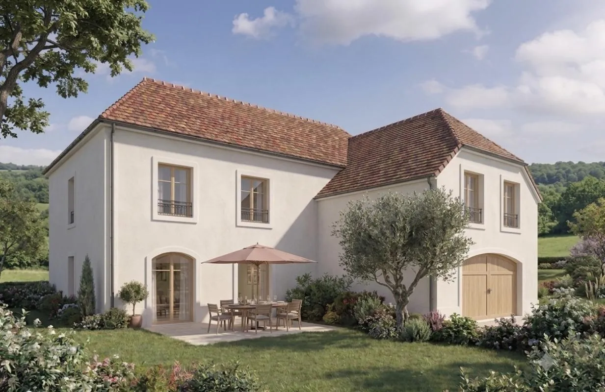 - MAISON DE VILLE orientée SUD-OUEST avec GRAND JARDIN PRIVATIF, GARAGE -