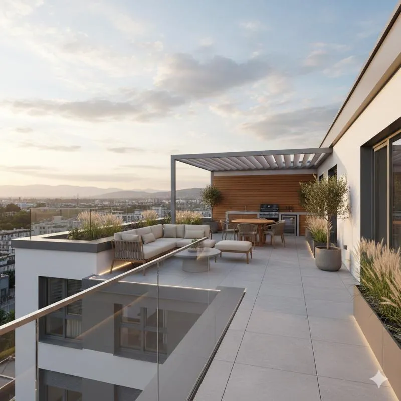 **RETOUR DERNIER ETAGE 100m² TERRASSE Ligne 15 avec PARKINGS**