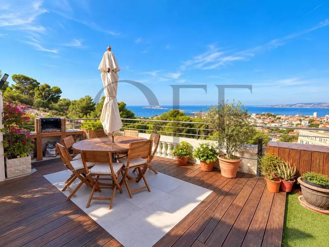 ROUCAS-BLANC – DUPLEX D’EXCEPTION – TERRASSE 53 M² – VUE PANORAMIQUE MER & NOTRE-DAME DE LA GARDE