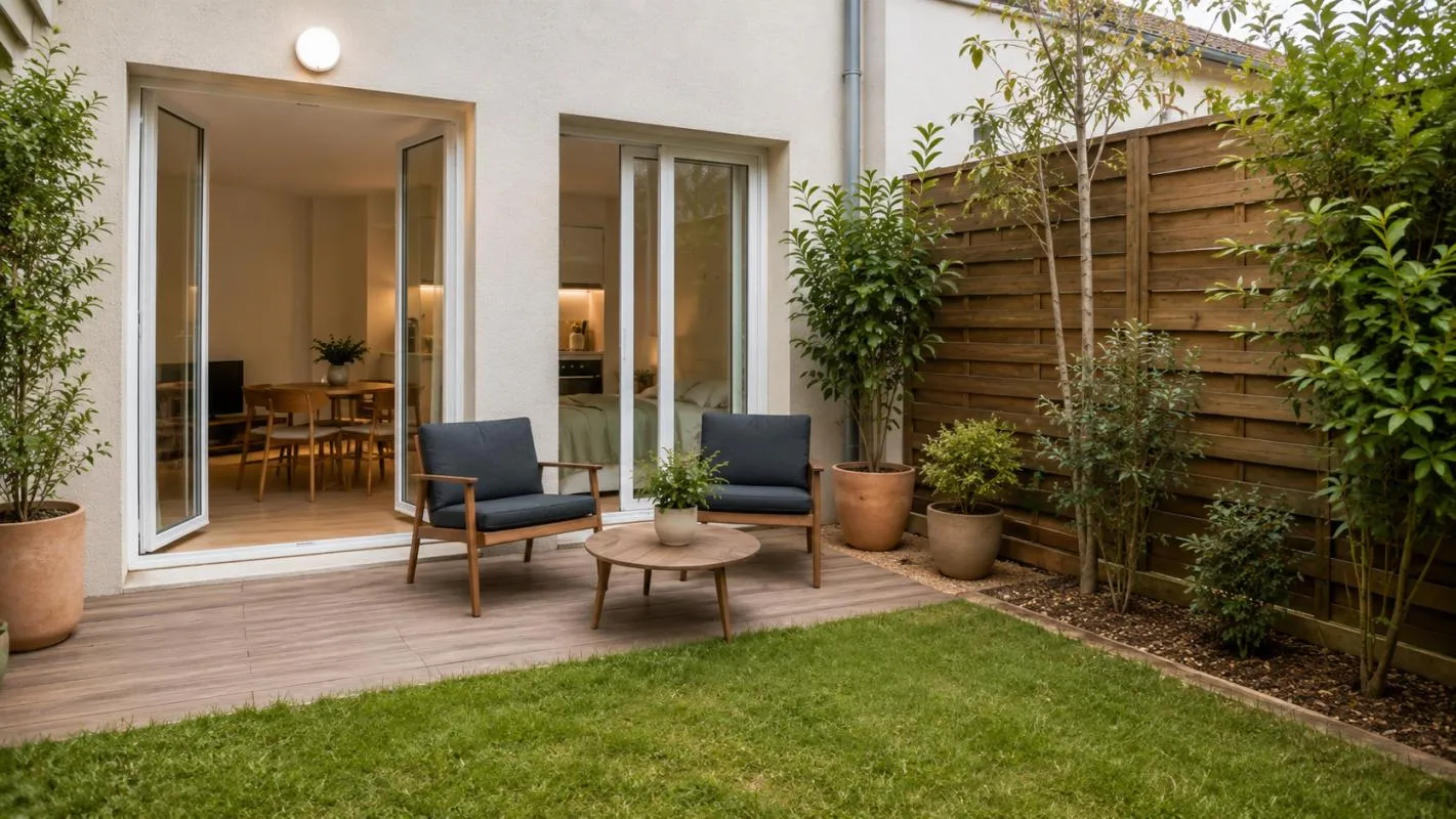 CHARMANT T2 AVEC TERRASSE + JARDIN + PARKING