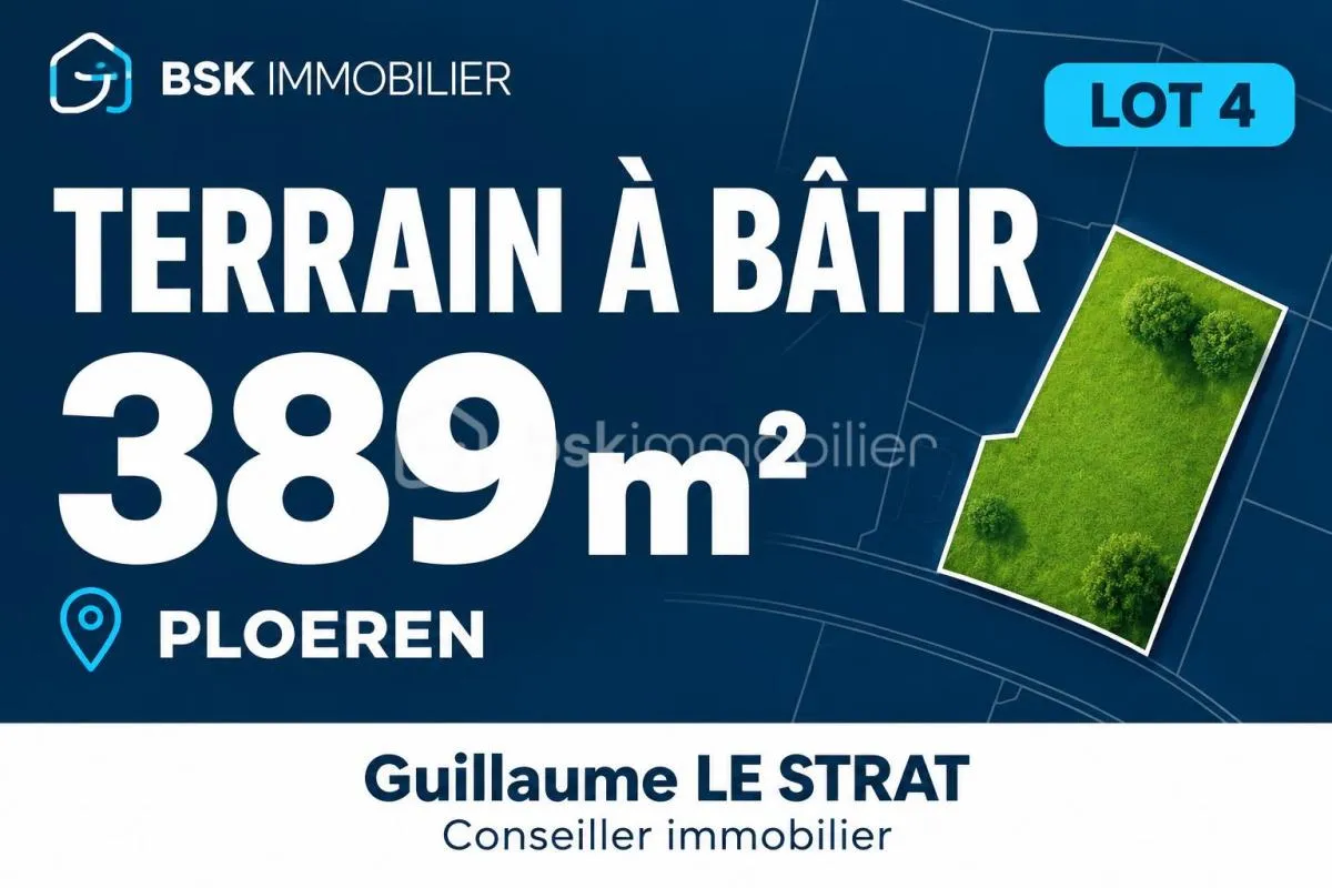 LOT 4 — TERRAIN À BÂTIR DE 389 M² À PLOEREN