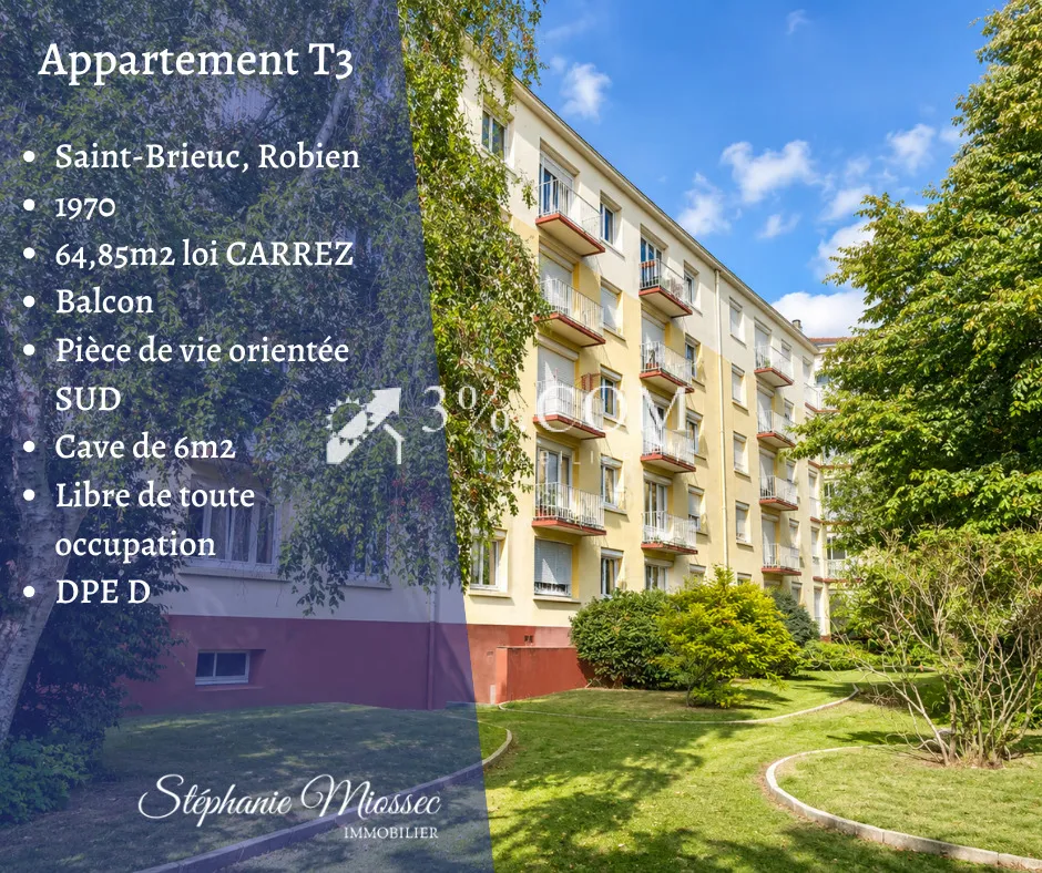 SAINT-BRIEUC Robien Appartement T3 de 65 m2 avec cave