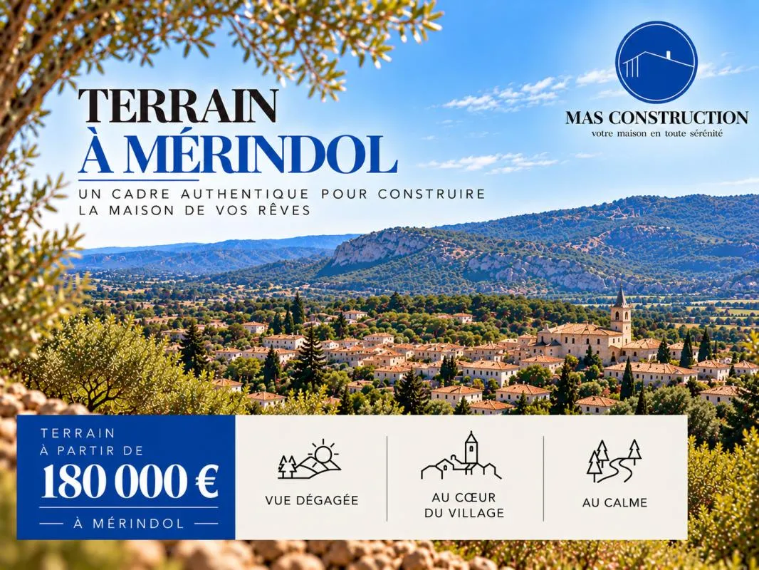 MERINDOL PLUSIEURS TERRAINS A BÂTIR A PARTIR DE 180 000€