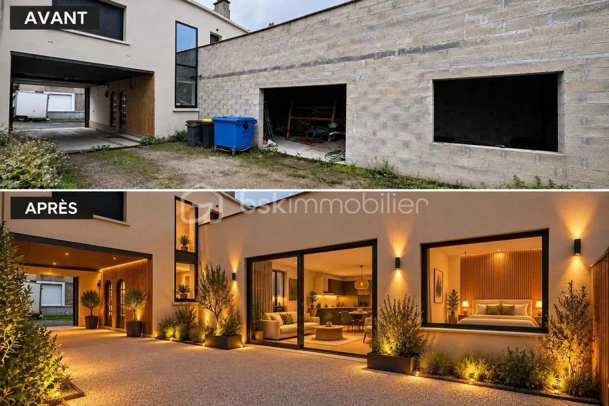 Maison avec appartement haut de gamme, deux grands garages et fort potentiel locatif avec possibilité de création de logements