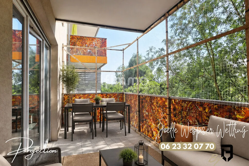 3 pièces 60 m² – résidence 2015, vue nature à Lingolsheim